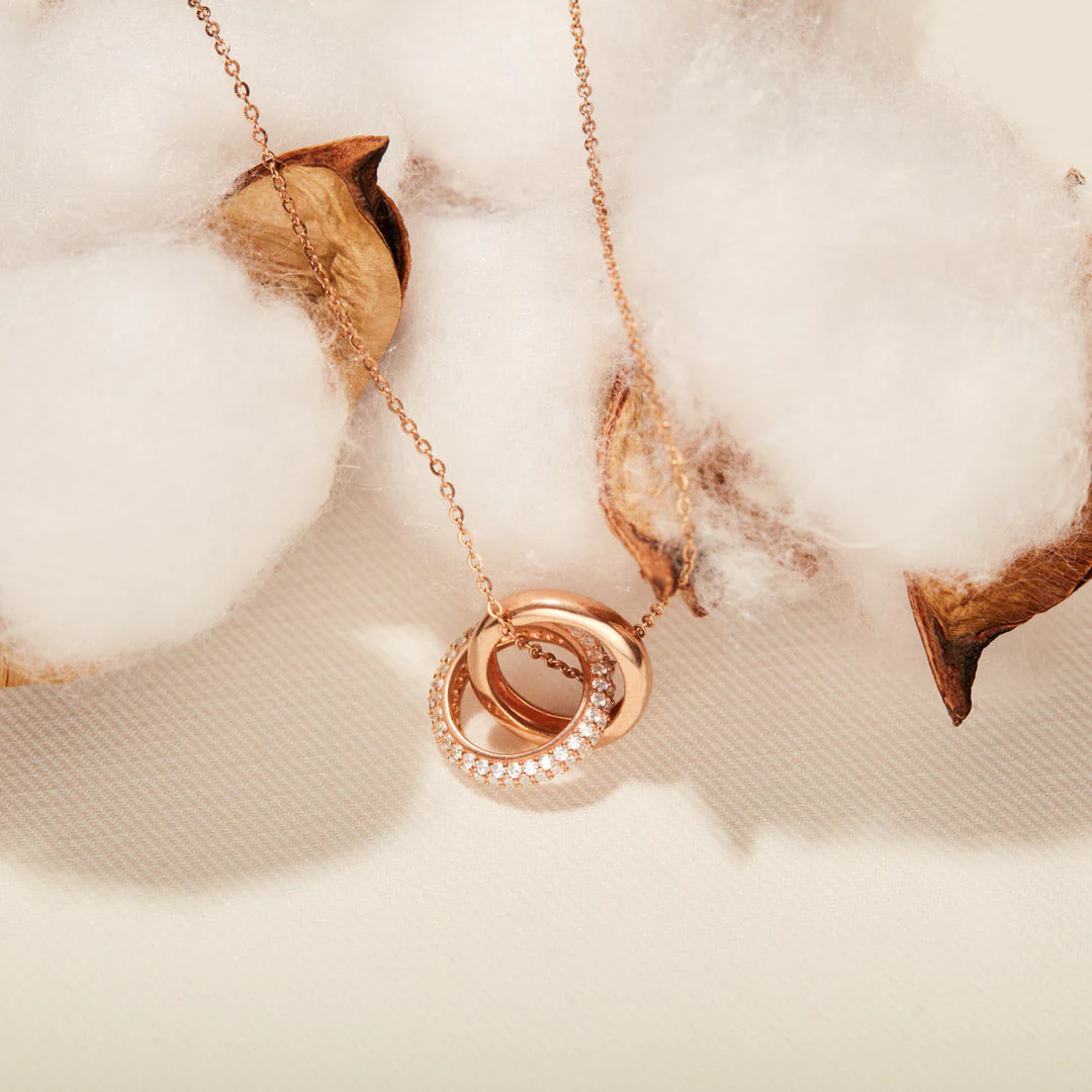925 Sterling Silver Mother & Daughter Bond That Links Us Together Interlocking Necklace - Image 4