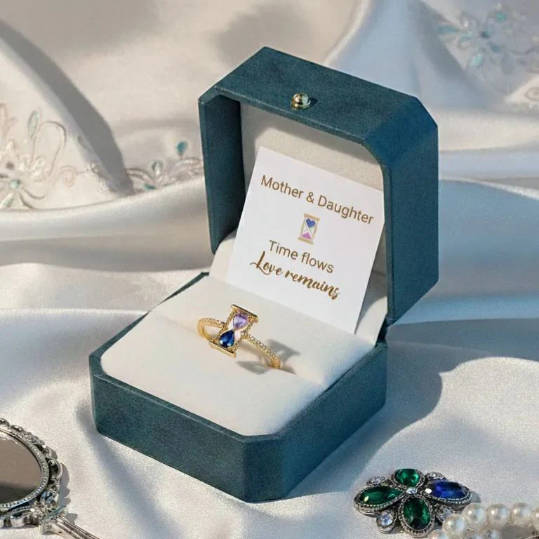 Love Remains Hourglass Double Birthstone Ring - Image 9