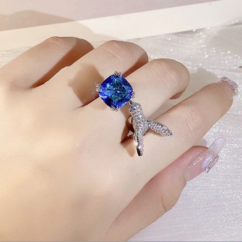 Hummingbird Zircon Adjustable Open Ring - Image 7