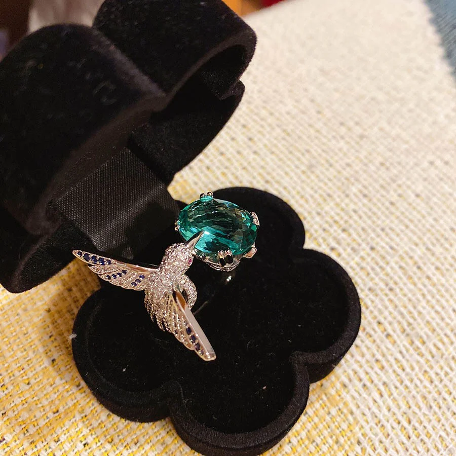 Hummingbird Zircon Adjustable Open Ring - Image 9