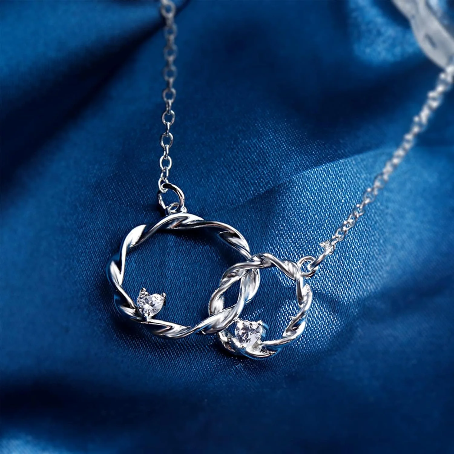 FOR MY DAUGHTER - I ALWAYS WITH YOU DOUBLE CIRCLE NECKLACE - Image 3