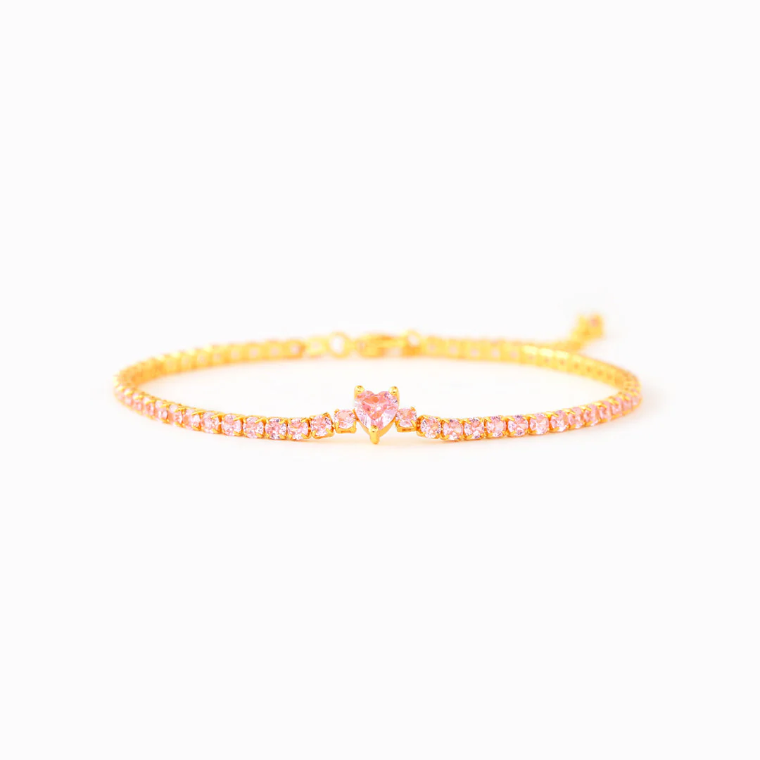 I Am Enough Pavé Heart Bracelet