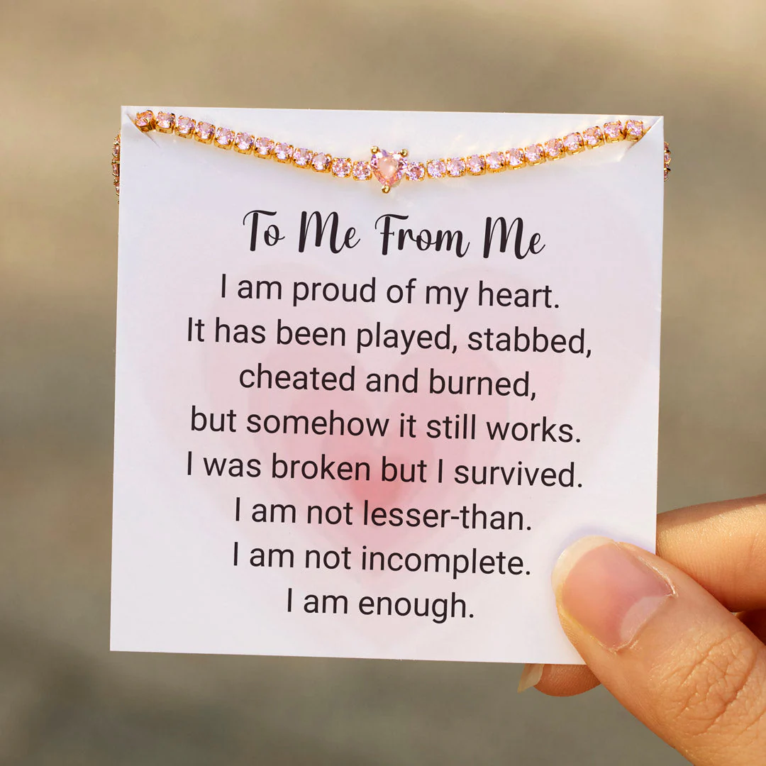 I Am Enough Pavé Heart Bracelet - Image 2