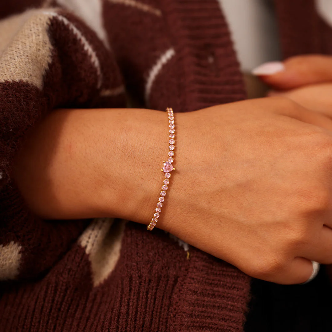 I Am Enough Pavé Heart Bracelet - Image 3
