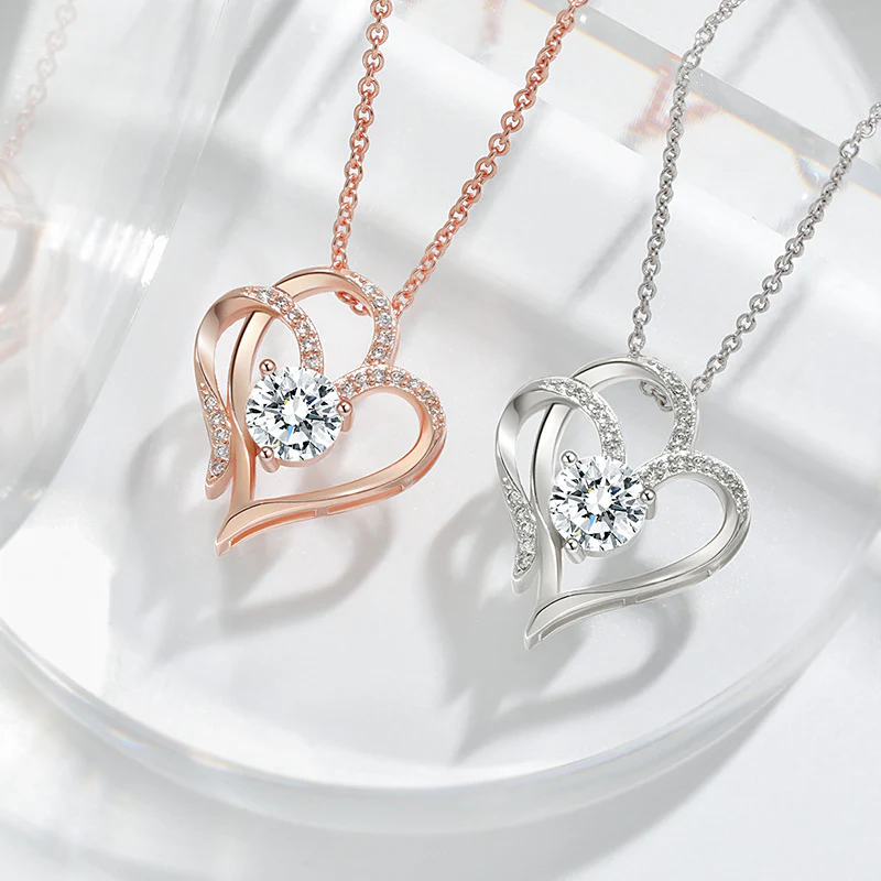 For Daughter -I Love You Forever Heart Diamond Necklace - Image 4