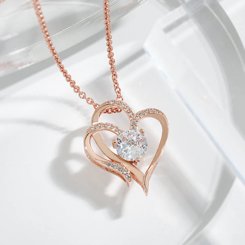 For Daughter -I Love You Forever Heart Diamond Necklace - Image 6