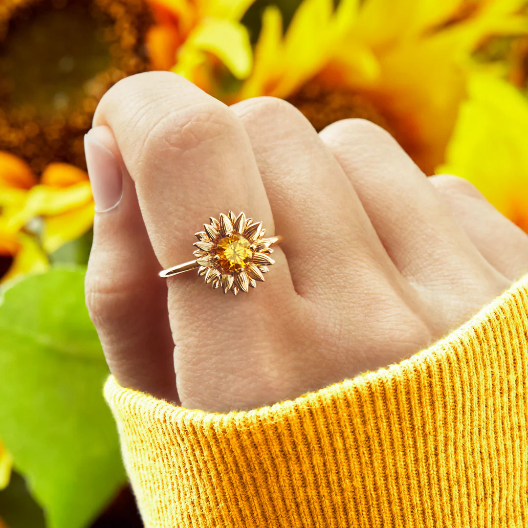 I Would Change The World For My Granddaughter Sunflower Ring - Image 3