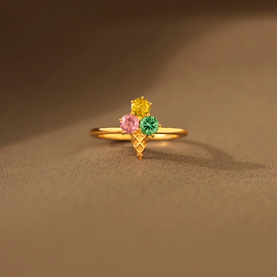 Mama's Love Never Melts Ice Cream Birthstones Ring - Image 2