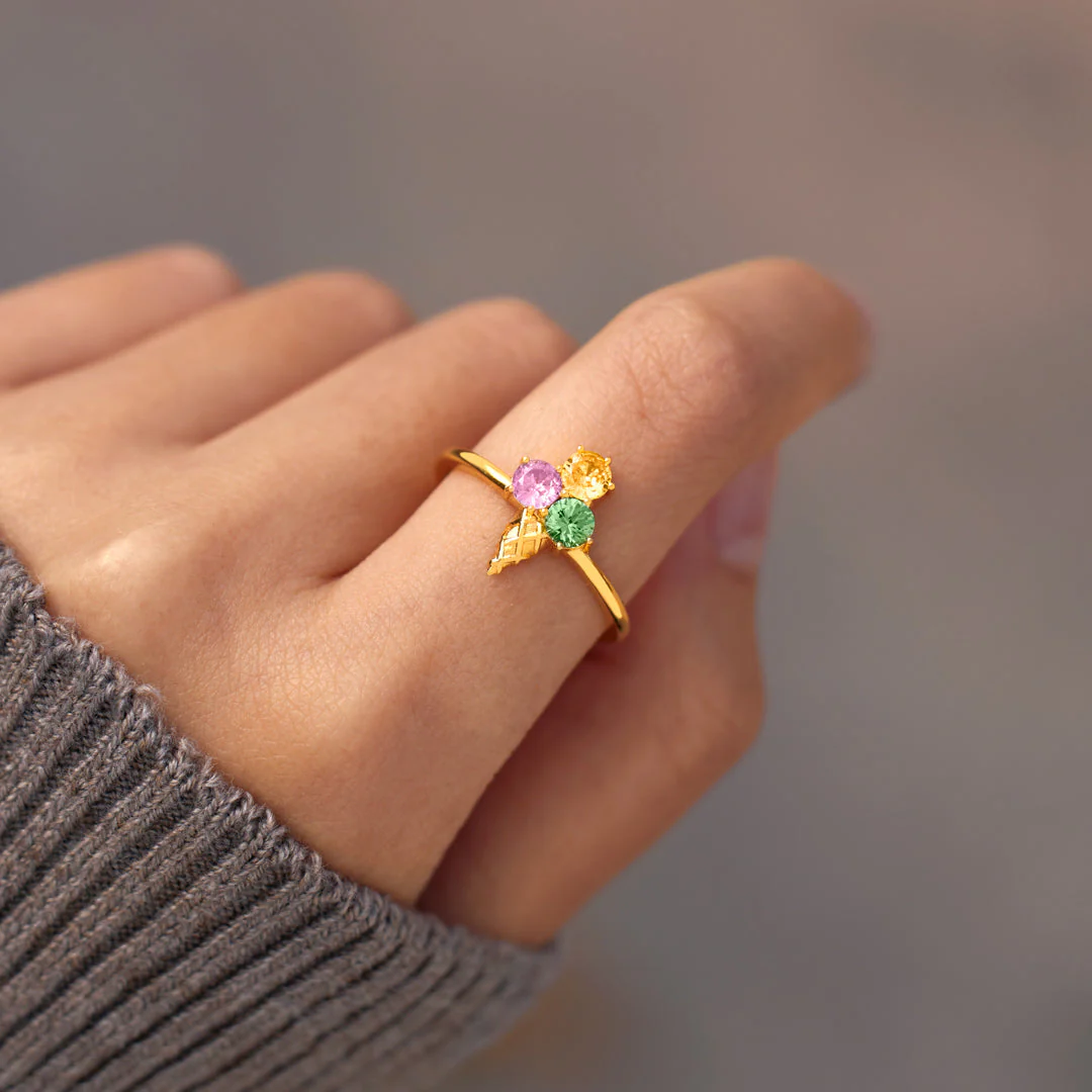 Mama's Love Never Melts Ice Cream Birthstones Ring - Image 4