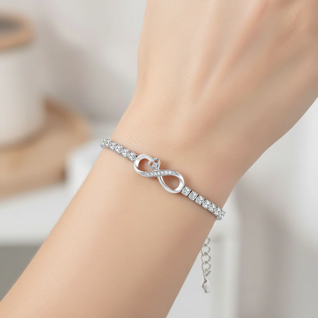 To My Granddaughter - Keep Me In Your Heart Infinity Diamond Bracelet - Image 2