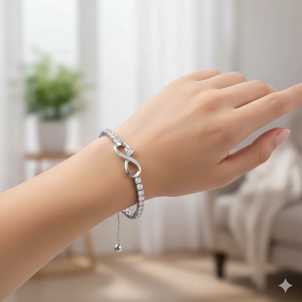To My Granddaughter - Keep Me In Your Heart Infinity Diamond Bracelet - Image 6