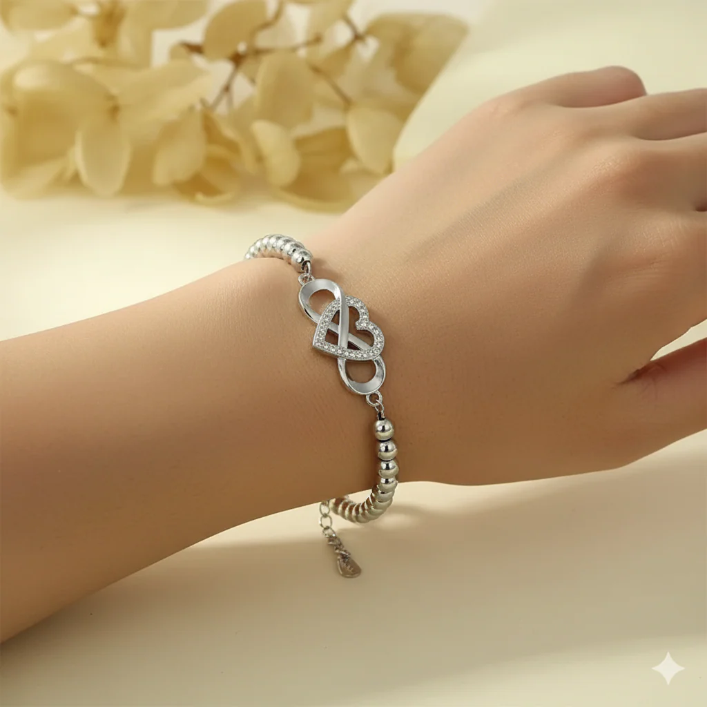 To My Granddaughter - Keep Me In Your Heart Infinity Love Bead Bracelet - Image 6