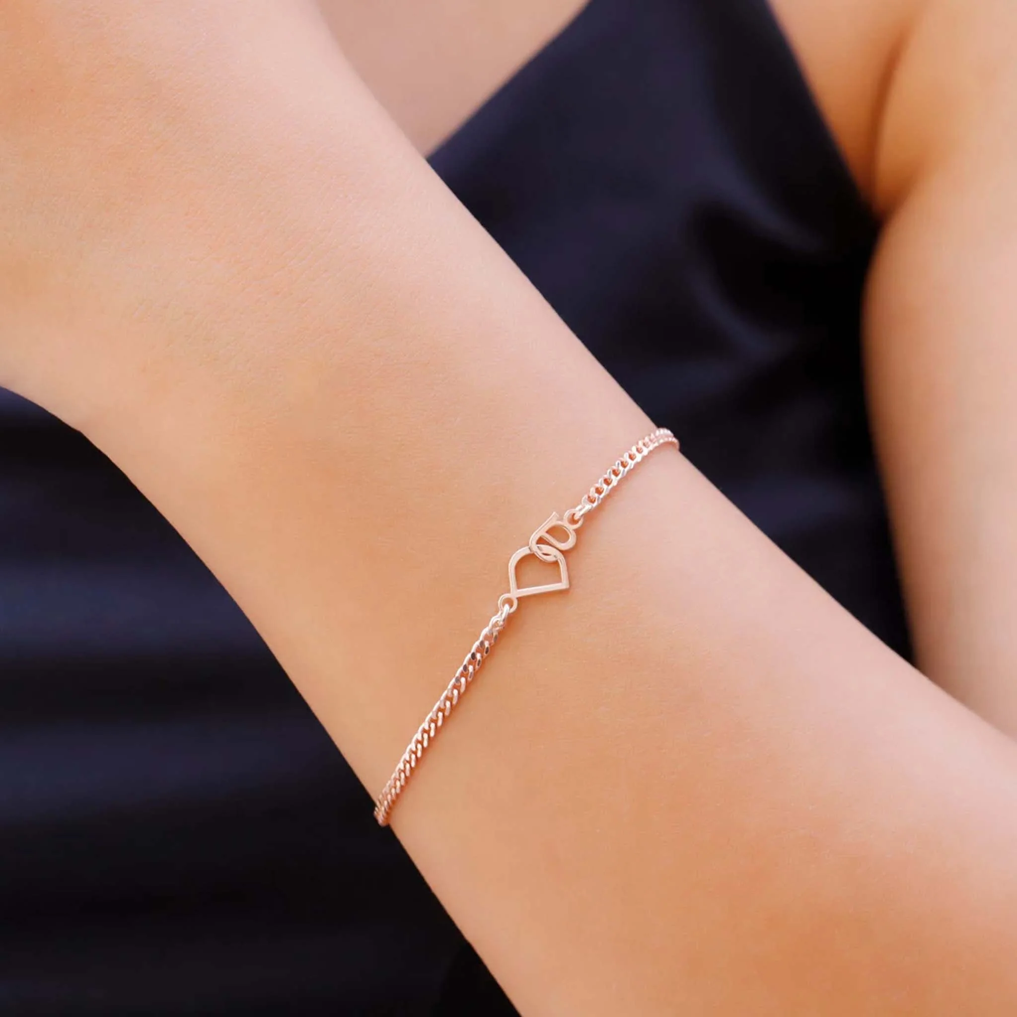 Custom Two Initial Interlocking Bracelet - Image 4
