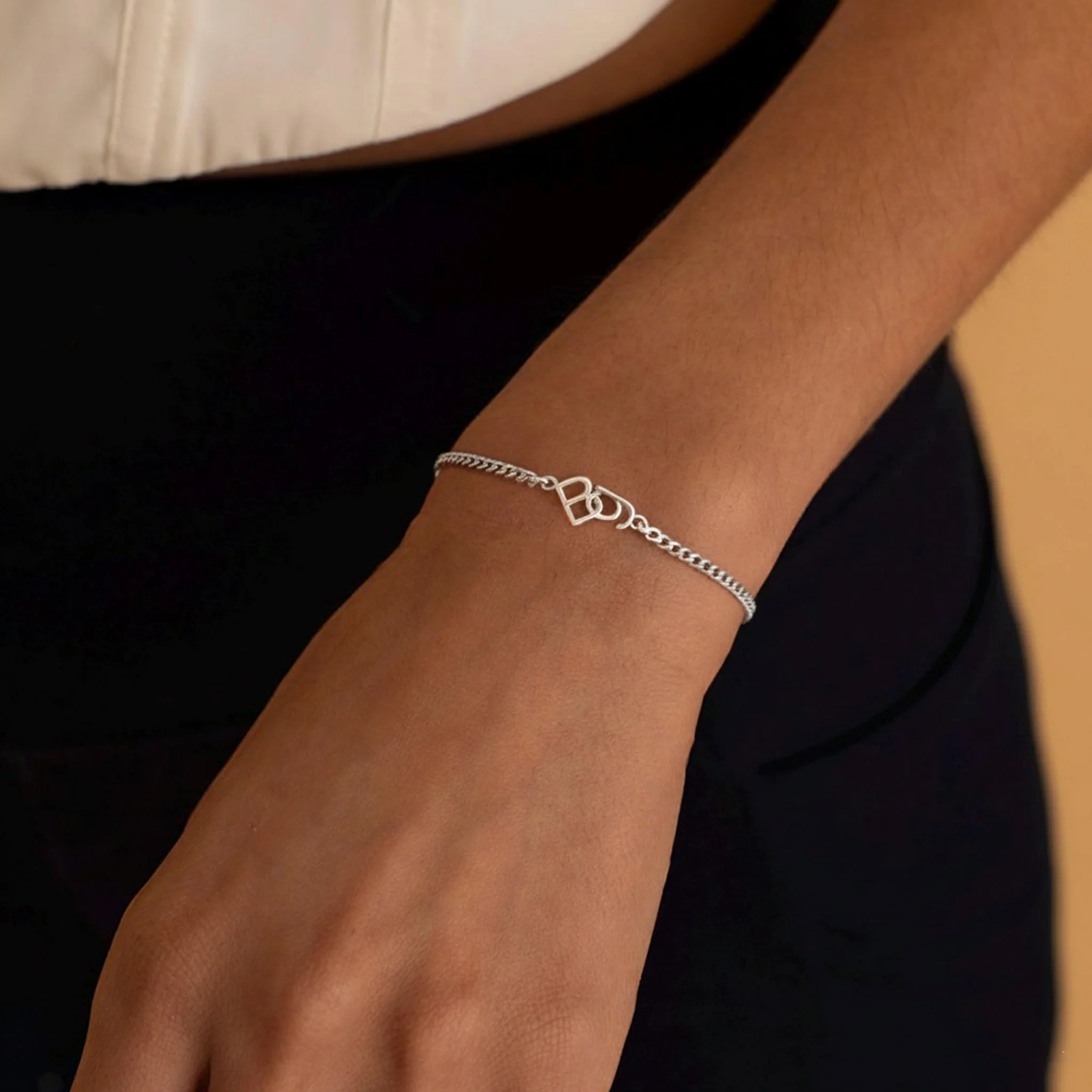 Custom Two Initial Interlocking Bracelet - Image 6