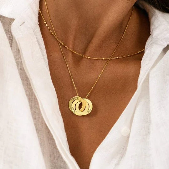 Minimalist Personalized Interlocking Circle Necklace - Image 10