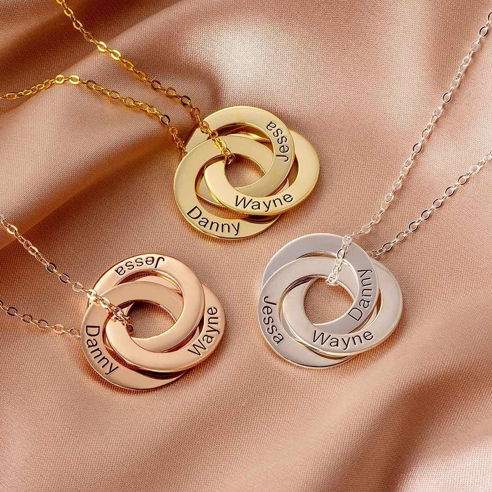 Minimalist Personalized Interlocking Circle Necklace - Image 12