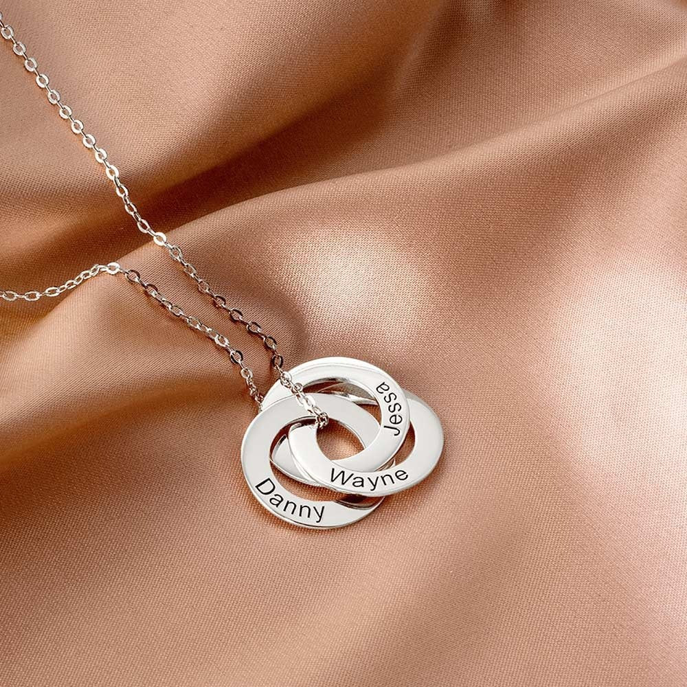 Minimalist Personalized Interlocking Circle Necklace - Image 2