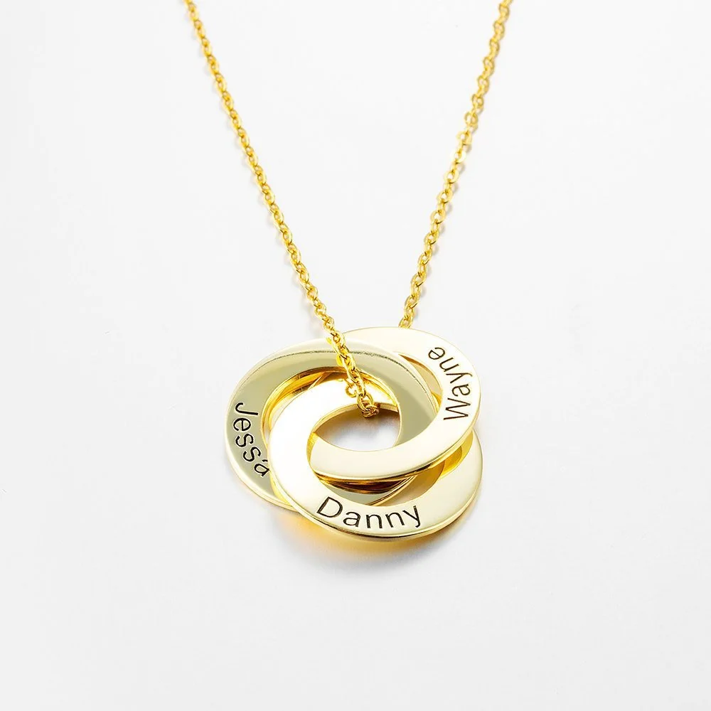 Minimalist Personalized Interlocking Circle Necklace - Image 5