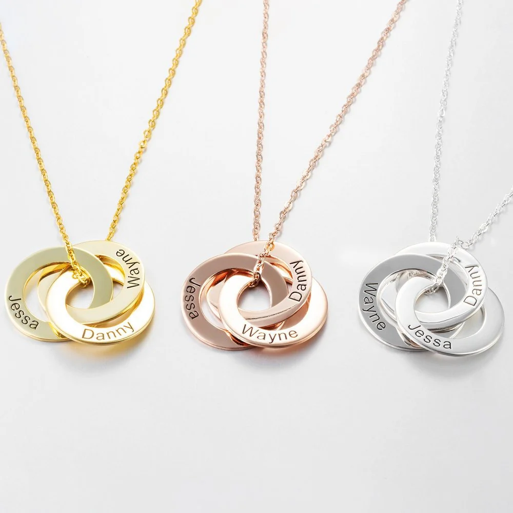 Minimalist Personalized Interlocking Circle Necklace - Image 7