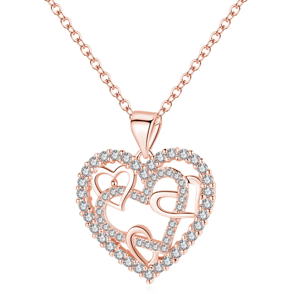 Interlocking Hearts Necklace - 👩‍❤️‍👩'' Sisters of my soul & Friends of my heart'' - Image 5