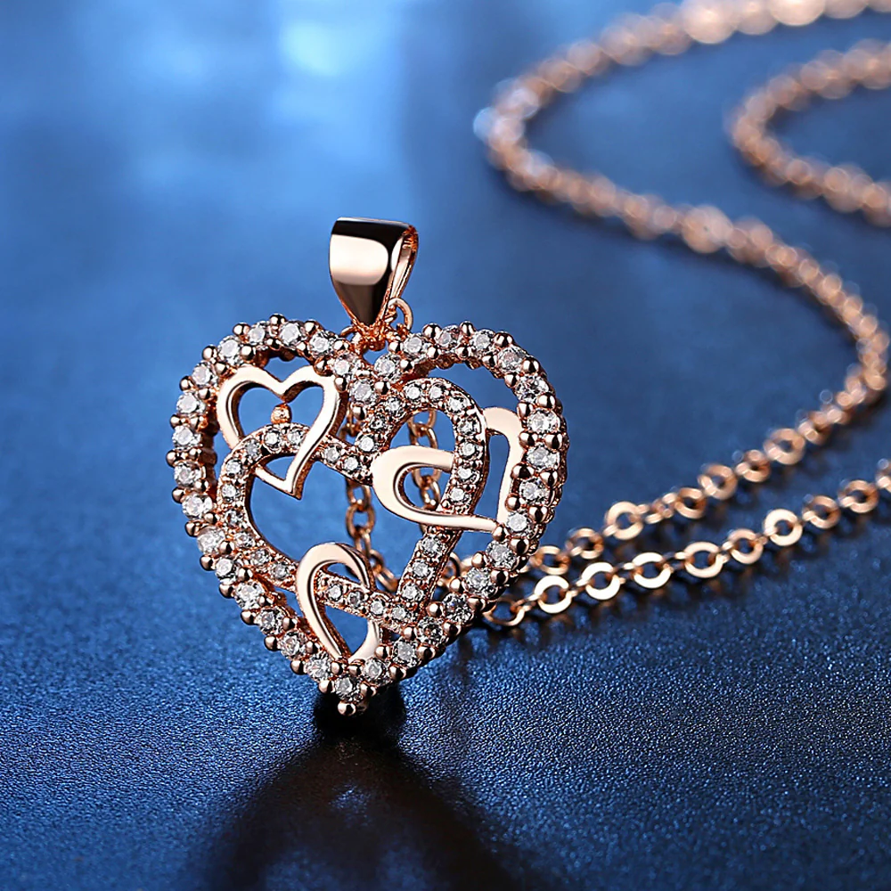 Interlocking Hearts Necklace - 👩‍❤️‍👩'' Sisters of my soul & Friends of my heart'' - Image 7