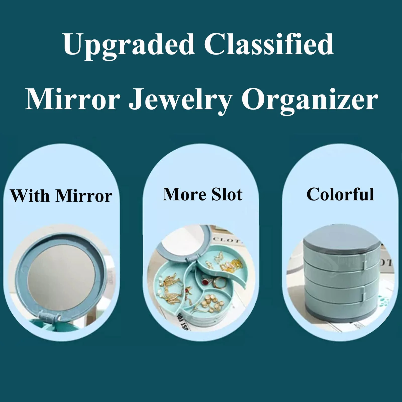 🌸MIRROR ROTATION JEWELRY STORAGE BOX - Image 5