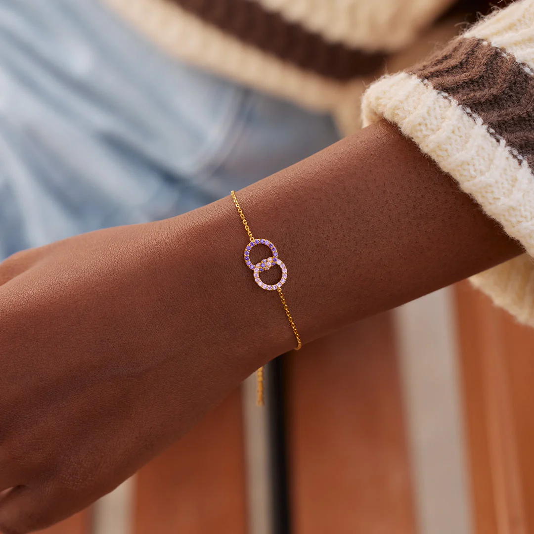Mother & Daughter Birthstone Knitted Interlocking Bracelet - Image 7