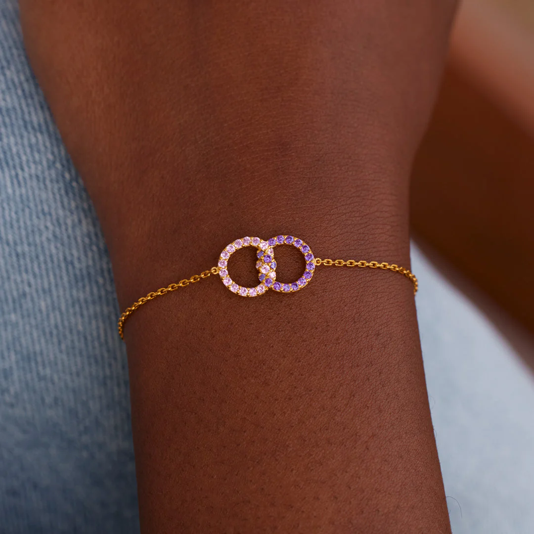 Mother & Daughter Birthstone Knitted Interlocking Bracelet - Image 9