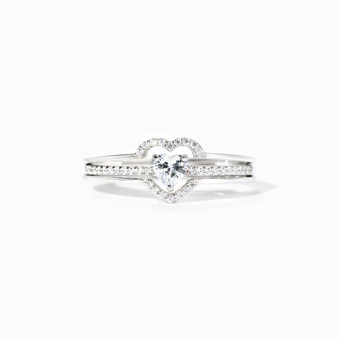 My Heart's First Home Layered Heart Ring
