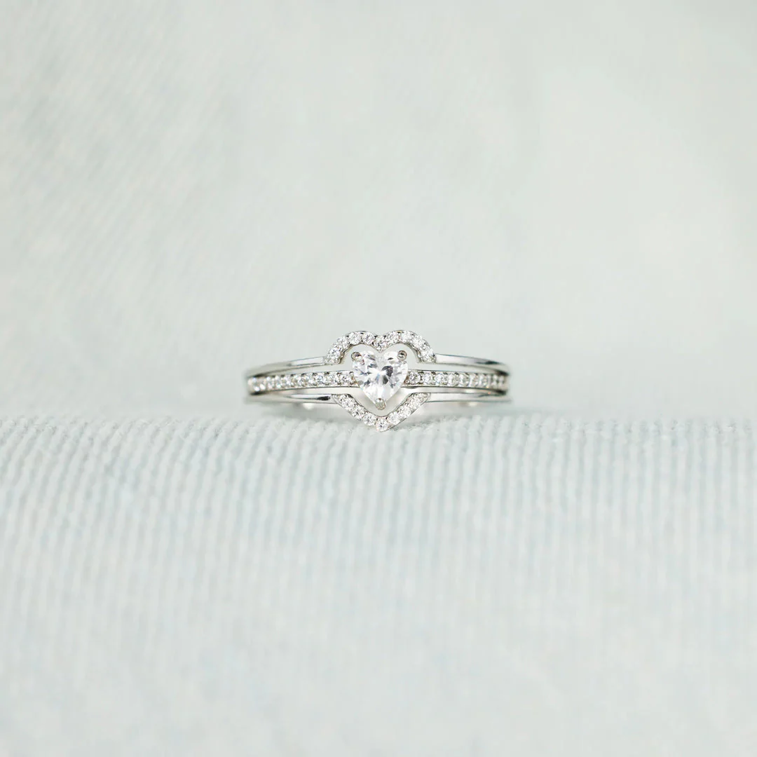 My Heart's First Home Layered Heart Ring - Image 4