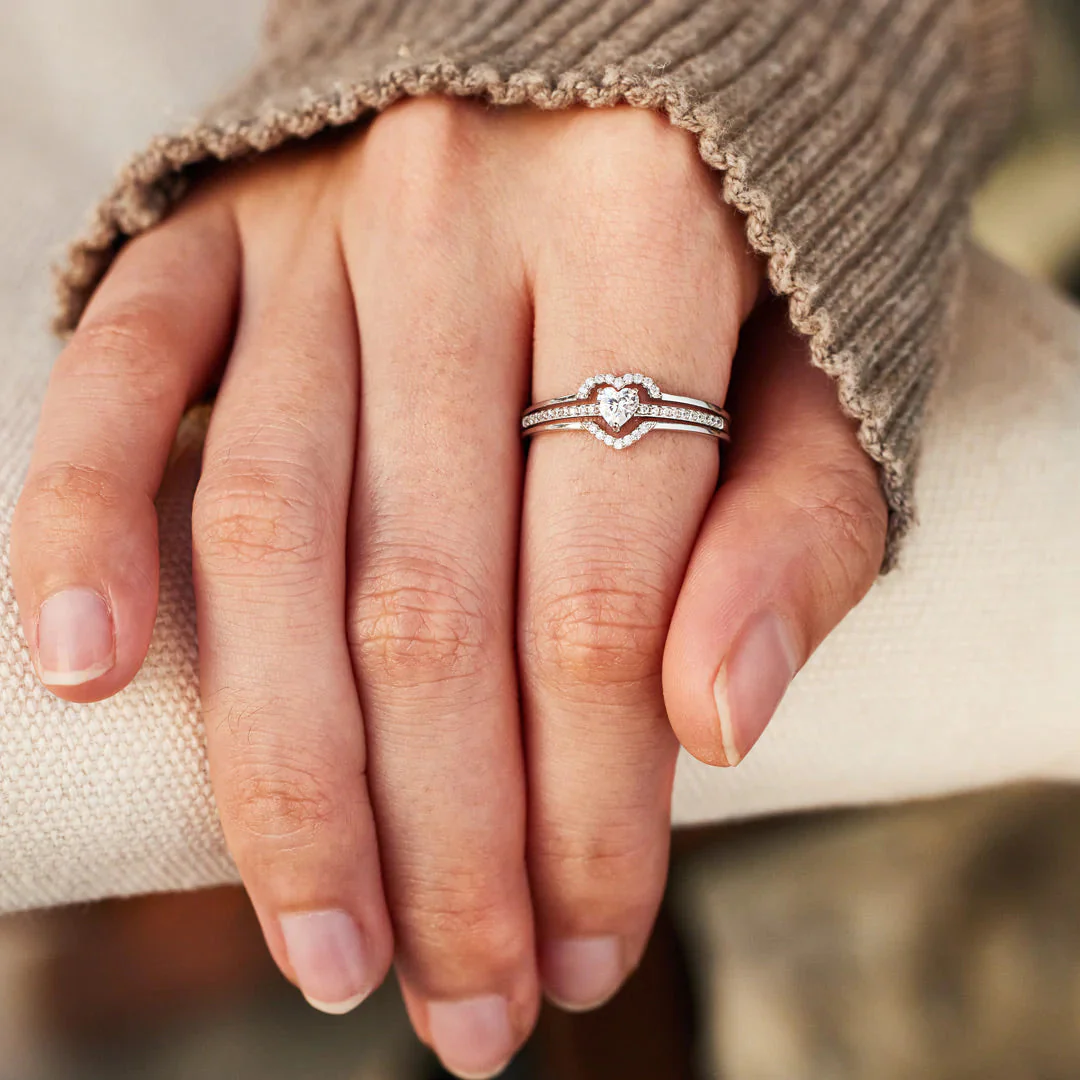 My Heart's First Home Layered Heart Ring - Image 6