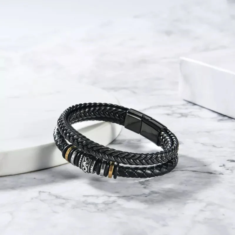 For Son-in-Law - You Are Also My Son-in-Heart Leather Bracelet - Image 8
