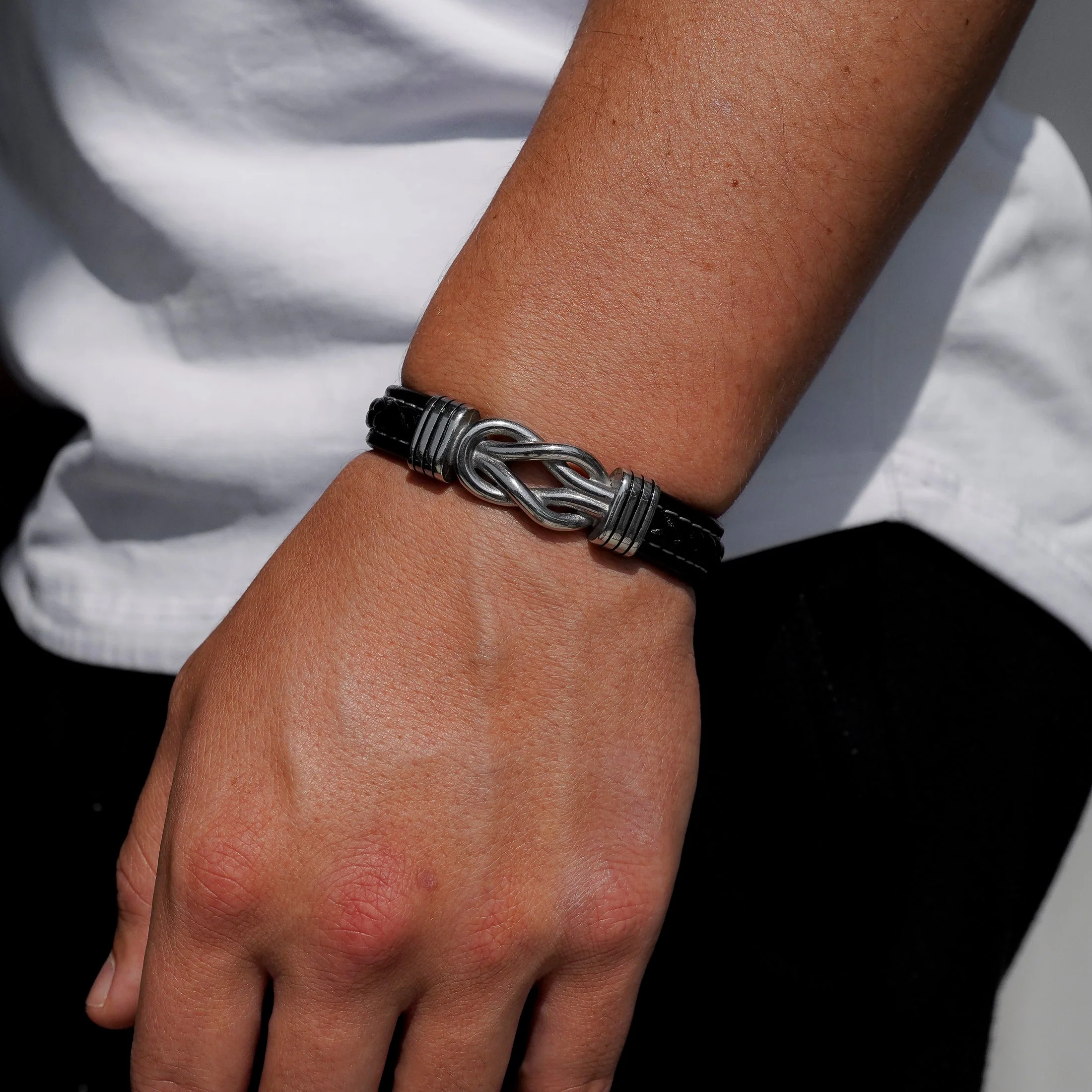 "To My Grandson" Family Bonds - Linked Forever Leather Bracelet - Image 5