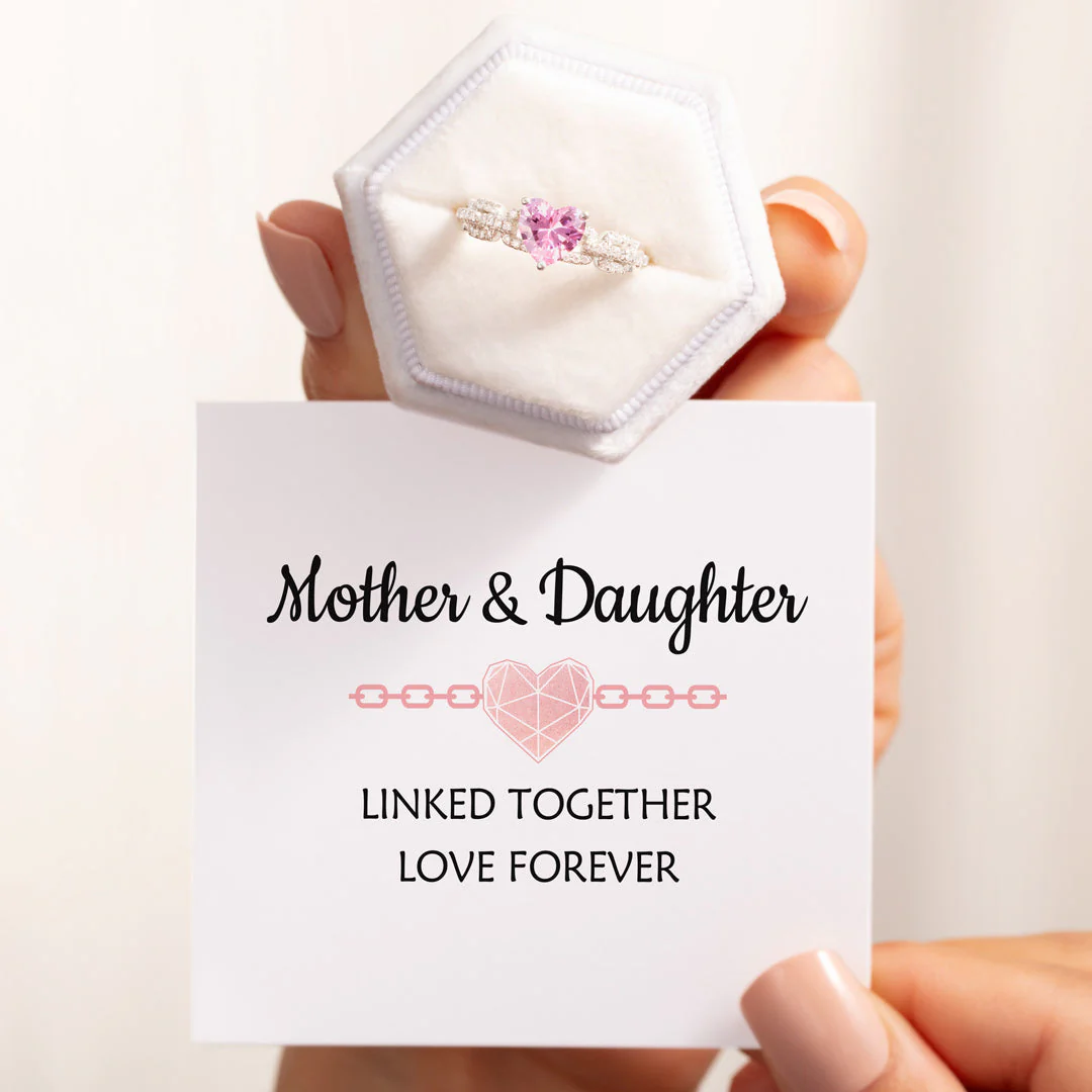 Linked Together Love Forever Heart and Link Ring - Image 3
