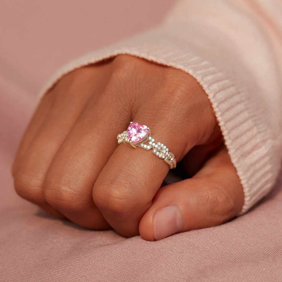Linked Together Love Forever Heart and Link Ring - Image 5