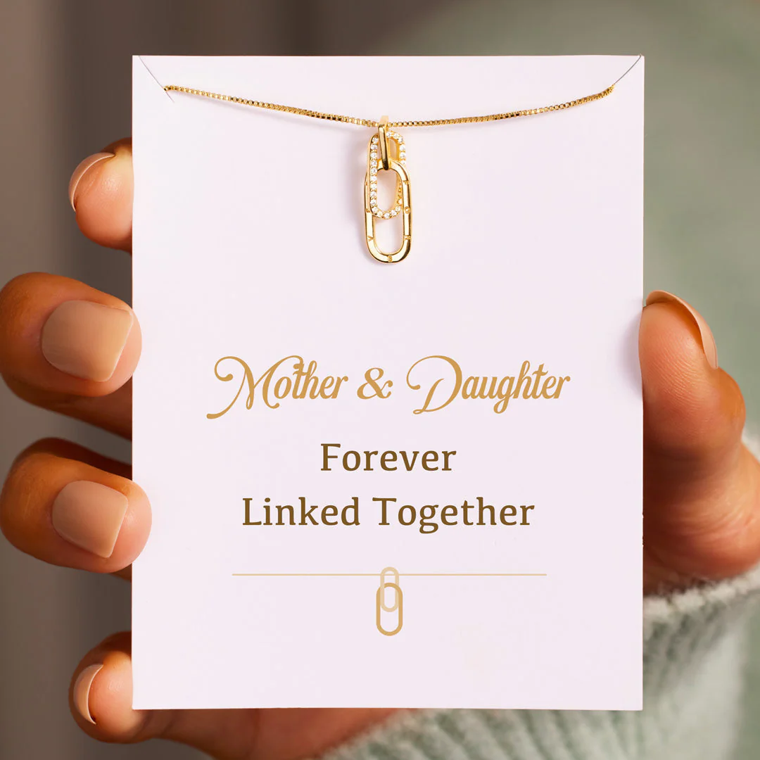 Linked Together Rectangle Interlocking Necklace - Image 3