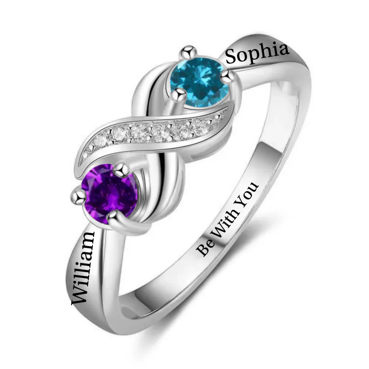 Our Love Will Last Forever Customized Birthstone Ring - Image 2