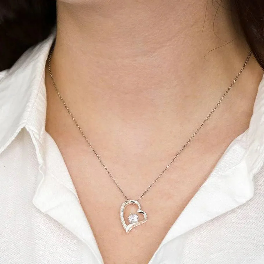 For My Daughter - Love You Forever Heart Diamond Necklace - Image 2