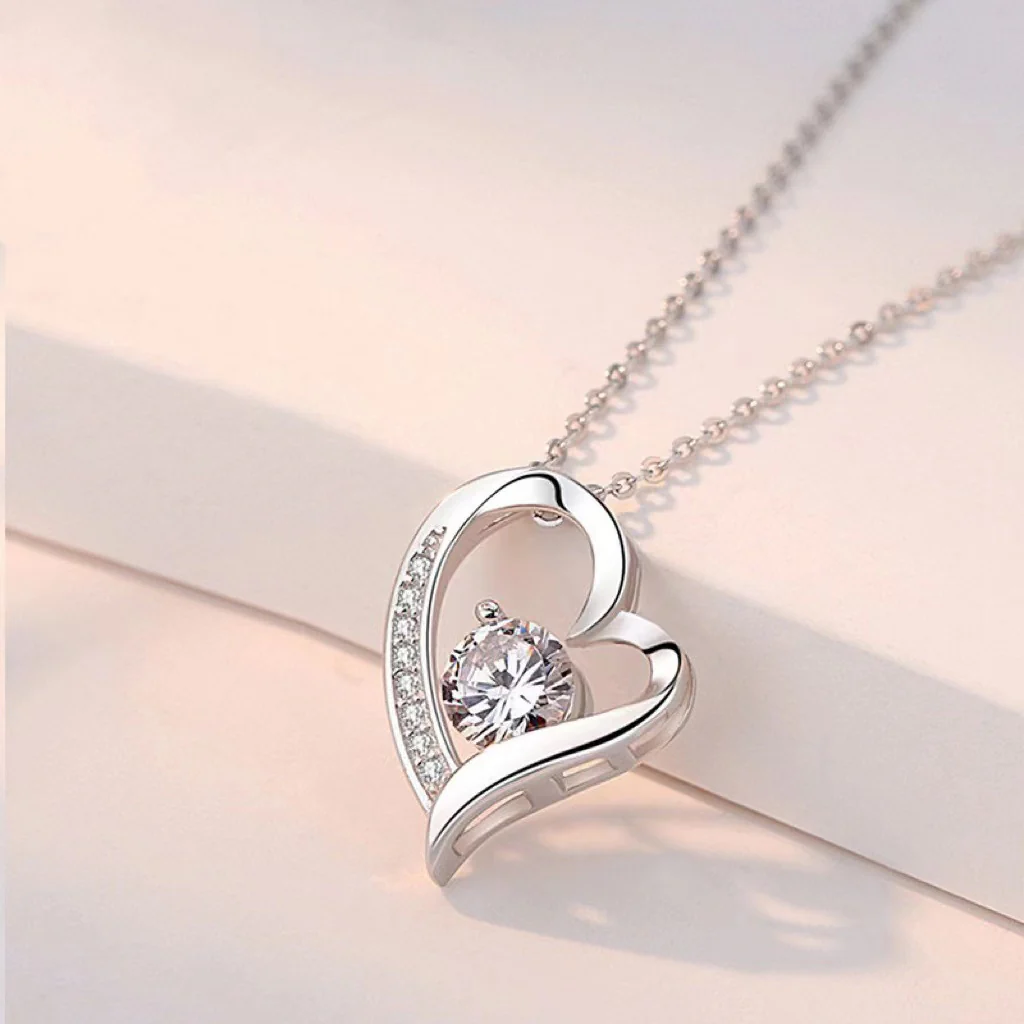 For My Daughter - Love You Forever Heart Diamond Necklace - Image 3