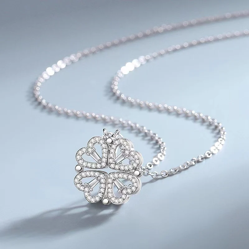 Lucky Four Leaf Clover Heart Necklace - Image 10