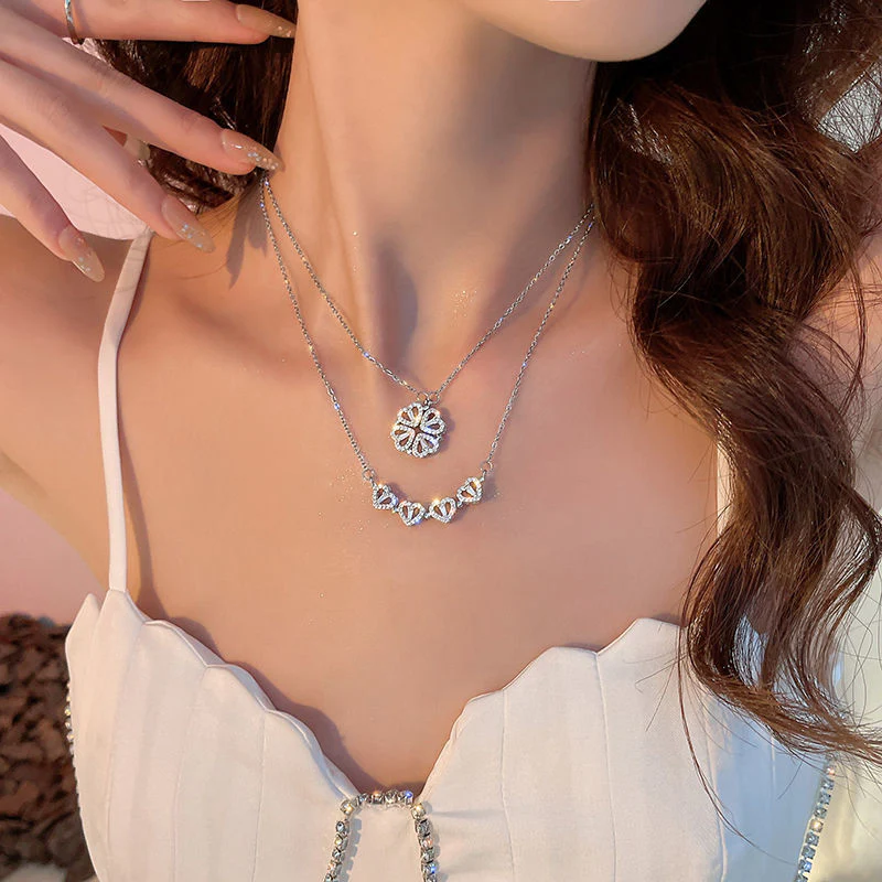 Lucky Four Leaf Clover Heart Necklace - Image 11