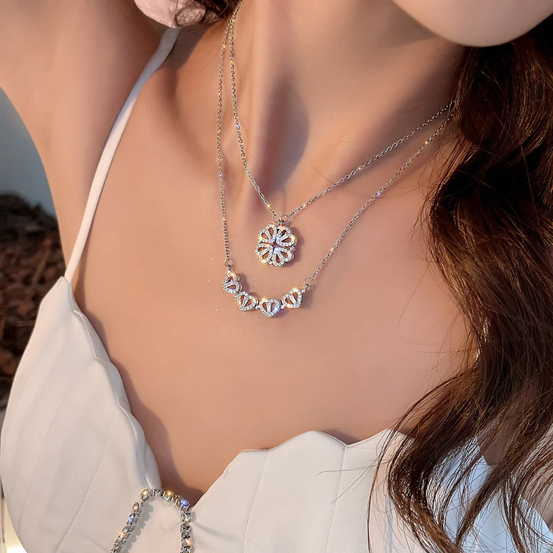 Lucky Four Leaf Clover Heart Necklace - Image 12