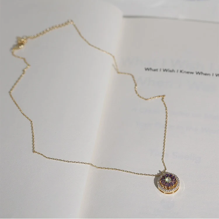 Luxury Crystal Sunflower Fidget Necklace - Image 9