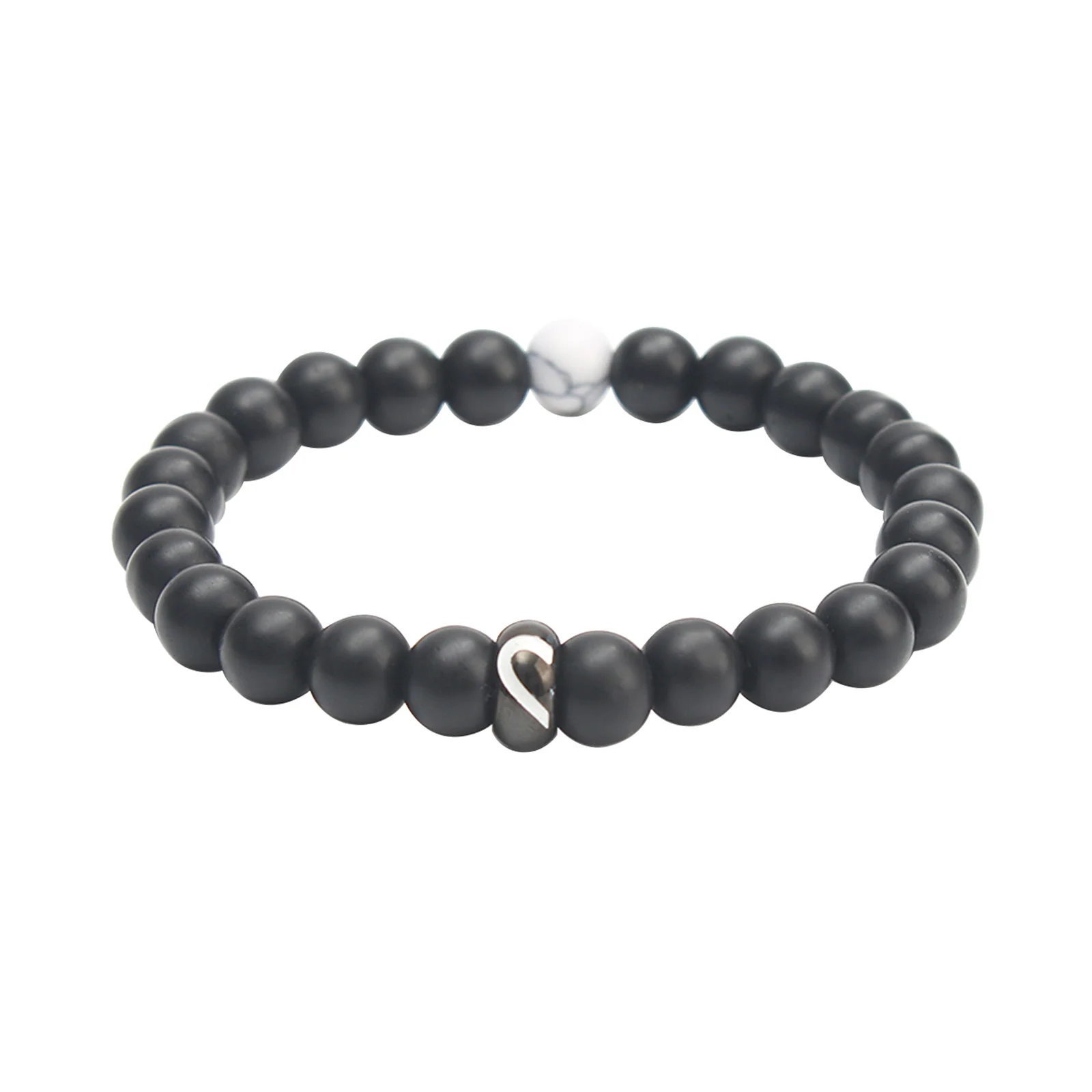 For Love - I Love You Black & White Matching Beaded Bracelet - Image 5