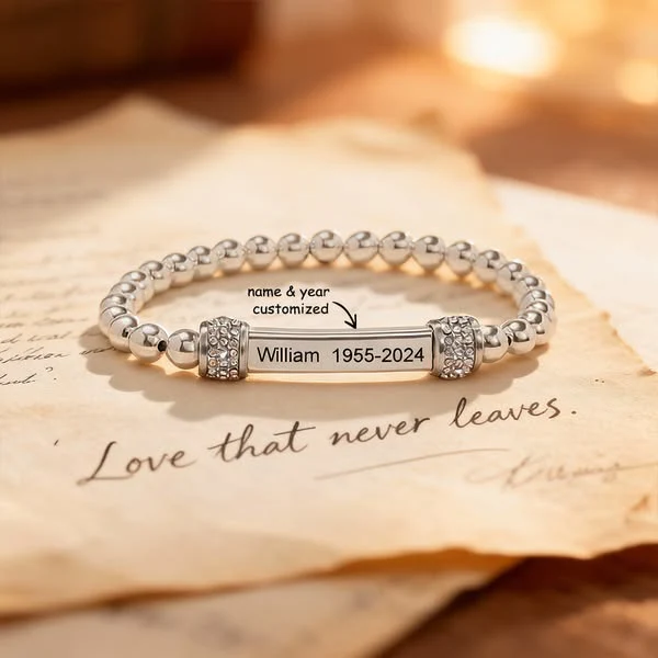 For Memorial - Missing You Always Custom Name And year Bead Bracelet - Image 3