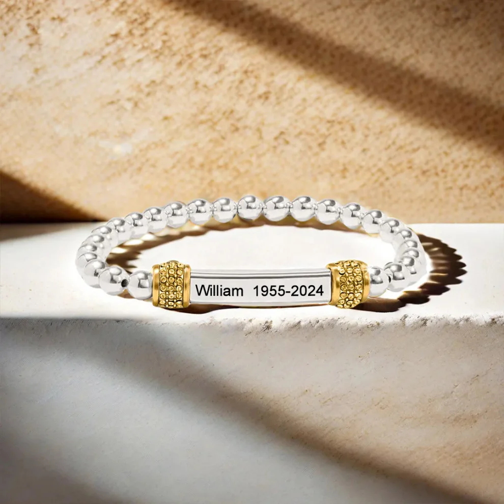 For Memorial - Missing You Always Custom Name And year Bead Bracelet - Image 4