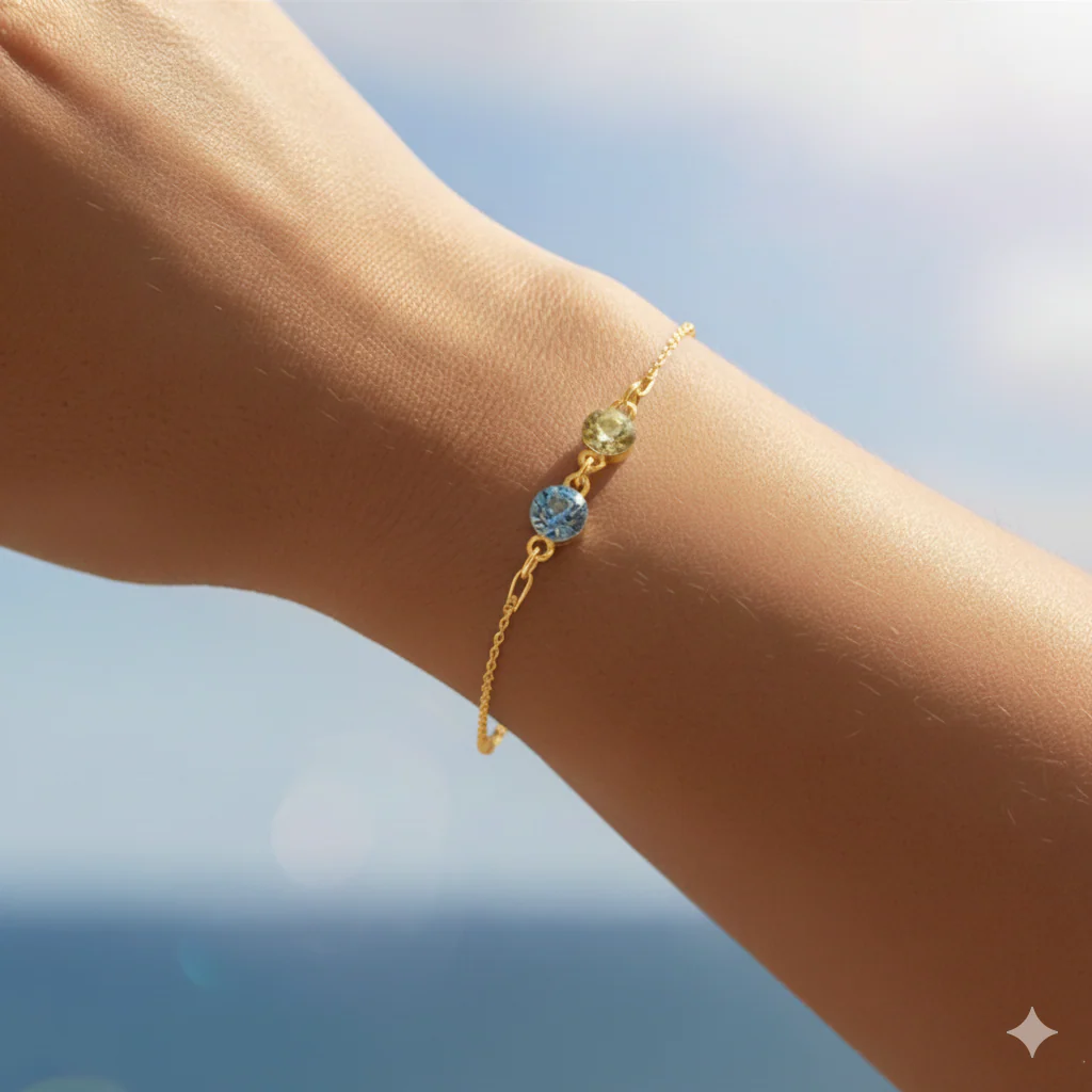 Mother And Daughter Forever Linked Together Custom Birthstones Bracelet - Image 5