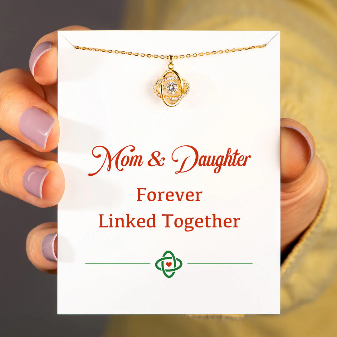 Mom & Daughter Forever Linked Together Eternity Knot Necklace - Image 3