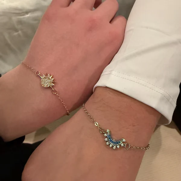 For Bonus Daughter - Hearts Are Linked Moon And Star Bracelet - Image 3
