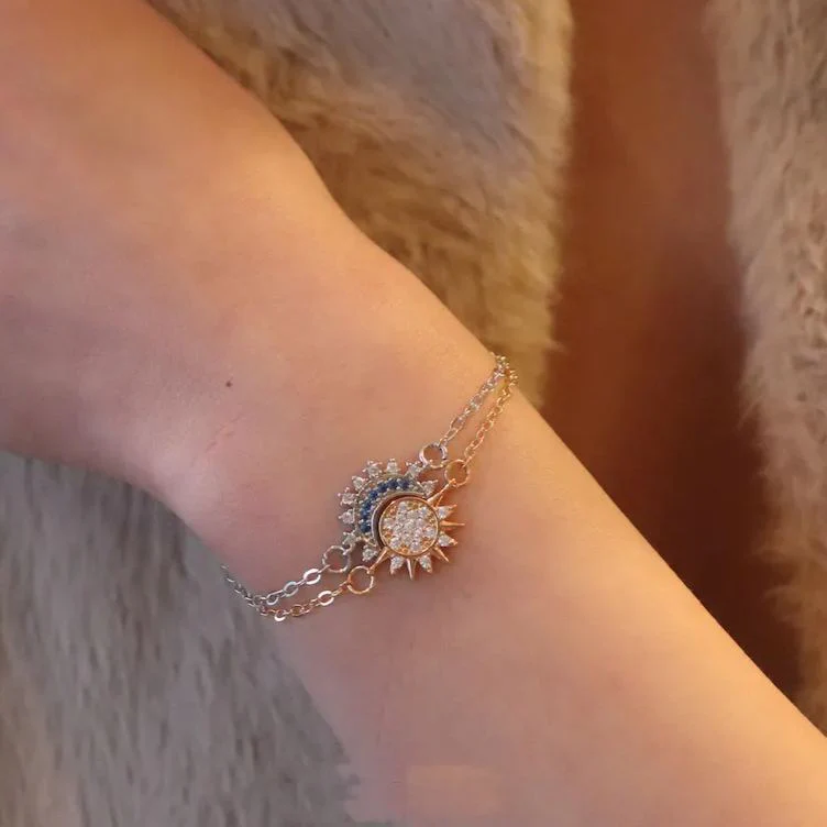For Bonus Daughter - Hearts Are Linked Moon And Star Bracelet - Image 5